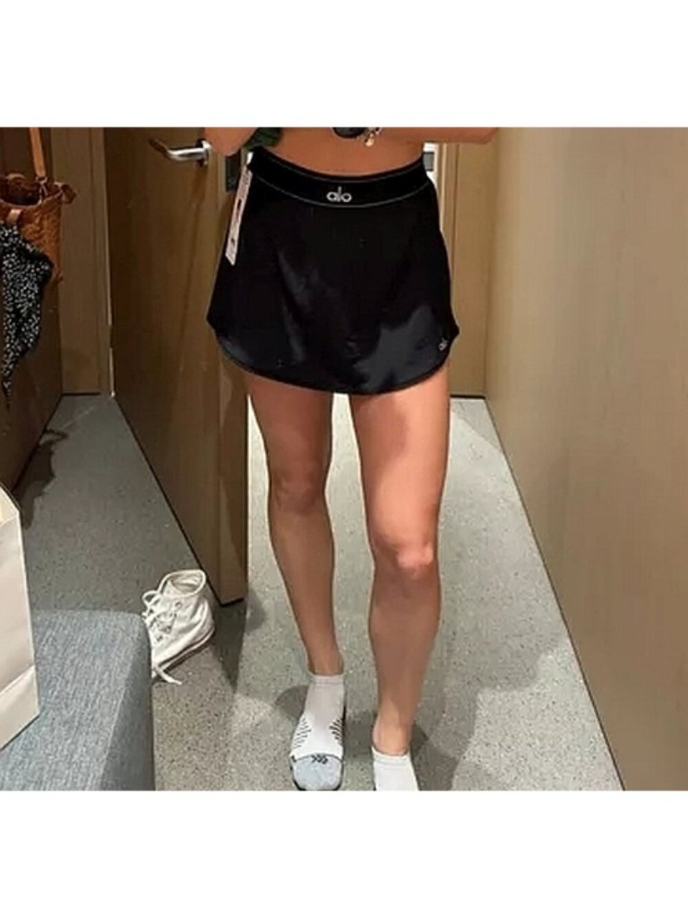 Alo Match Point Tennis Skirt Black Athletic Active Shorts Sports Mini Skort M - Picture 8 of 15